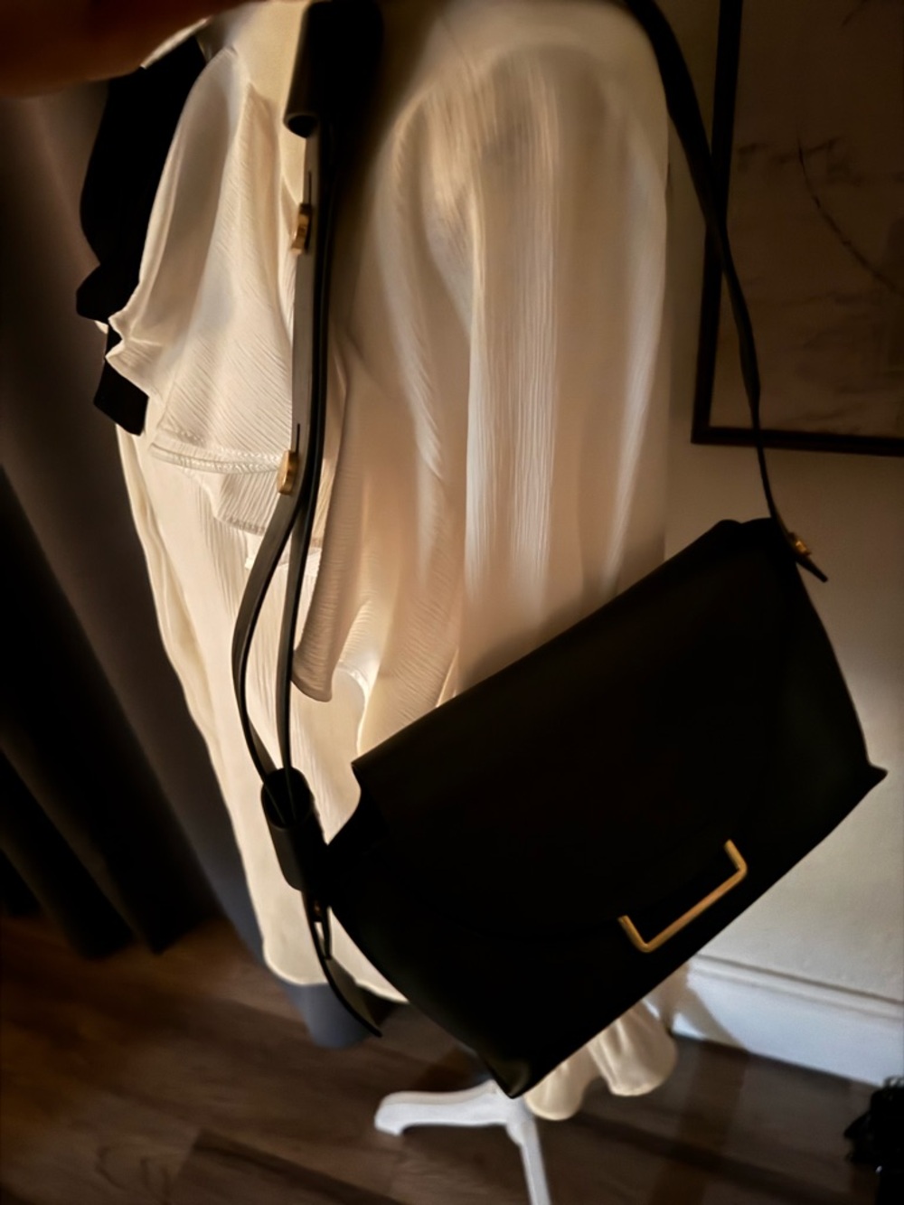 ALLSAINTS Leather Adjustable Shoulder Bag with Gold Hardware - Picture 5 of 6